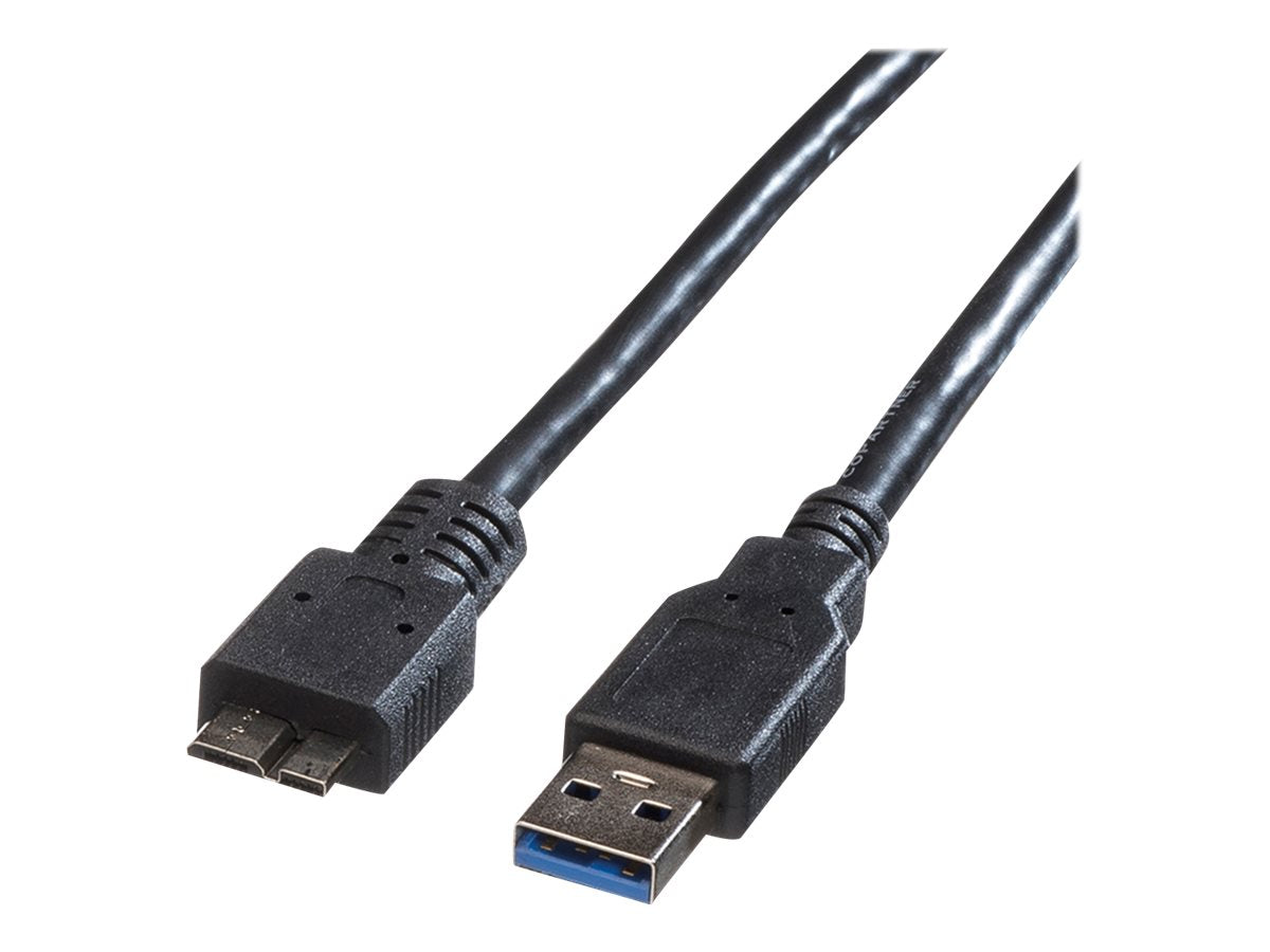 ROLINE USB 3.2 Gen 1 Kabel A ST - Micro B ST schwarz 0,8m Detailansicht