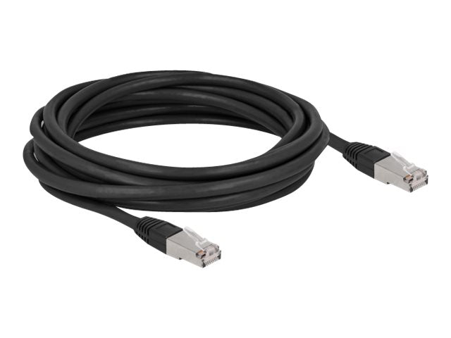 DELOCK RJ45 Netzwerkkabel Cat.6A S/FTP PE Outdoor 5m schwarz - Vorderansicht