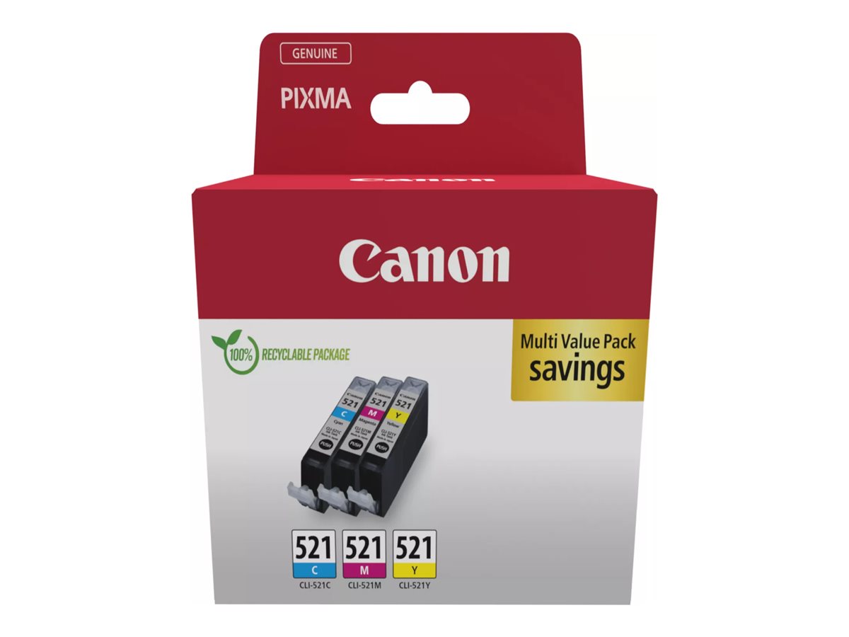 CANON CLI-521 Ink Cartridge Multipack cmy BLISTER - Vorderansicht
