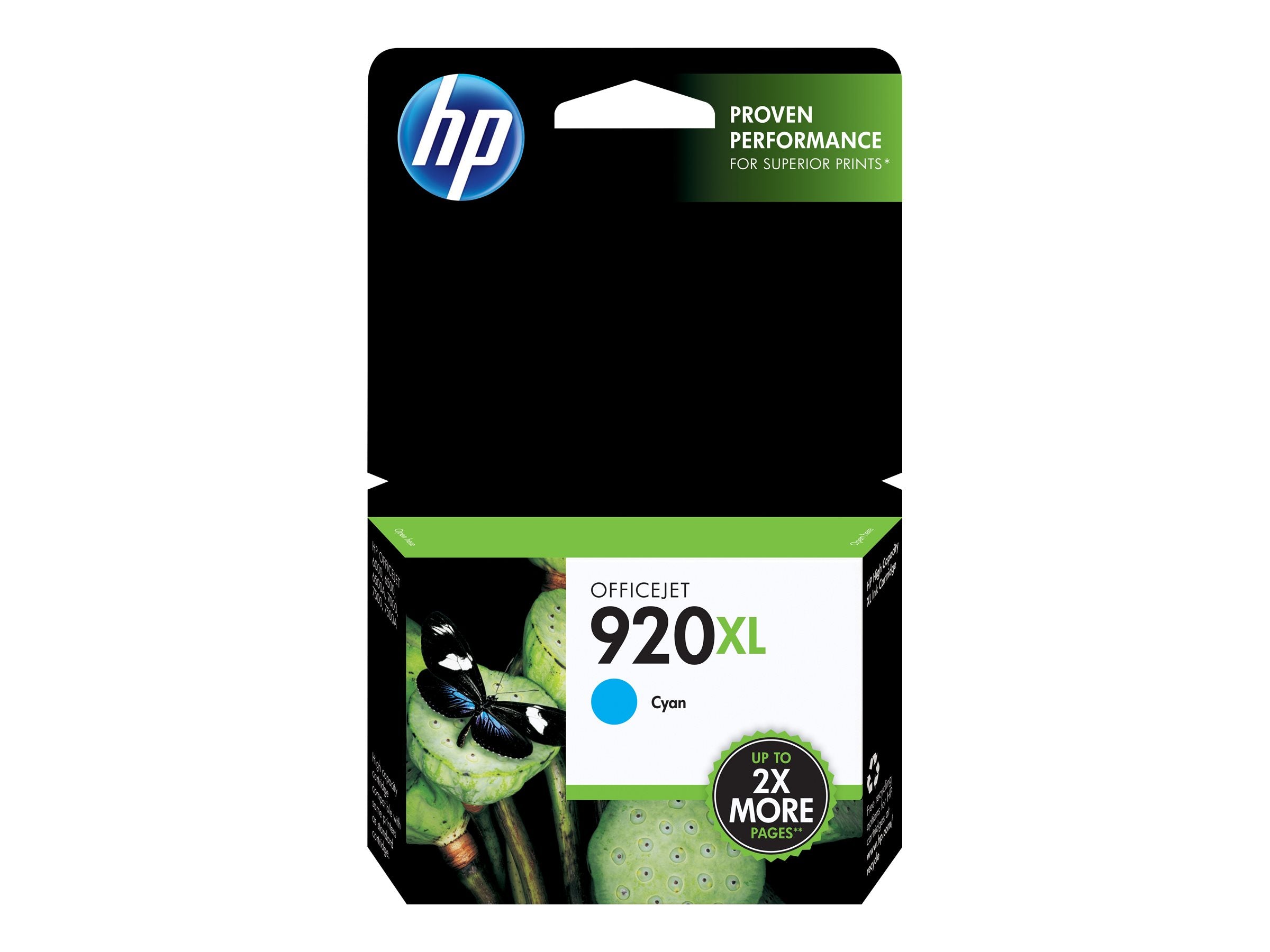 HP 920XL original Tintenpatrone CD972AE BGX cyan Vorderansicht