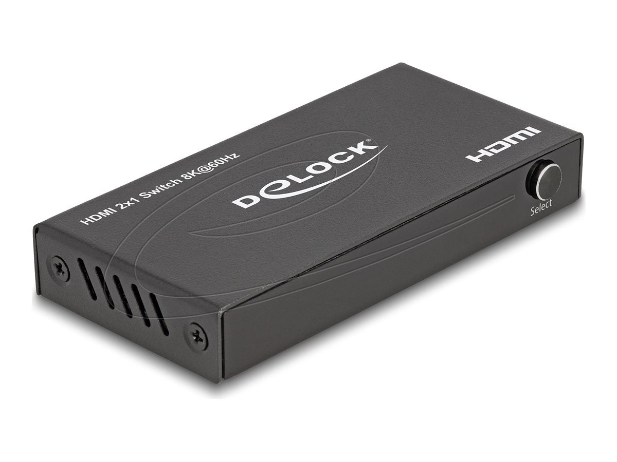 DELOCK HDMI Switch 2 x HDMI in zu 1 x HDMI out 8K 60 Hz - Vorderansicht