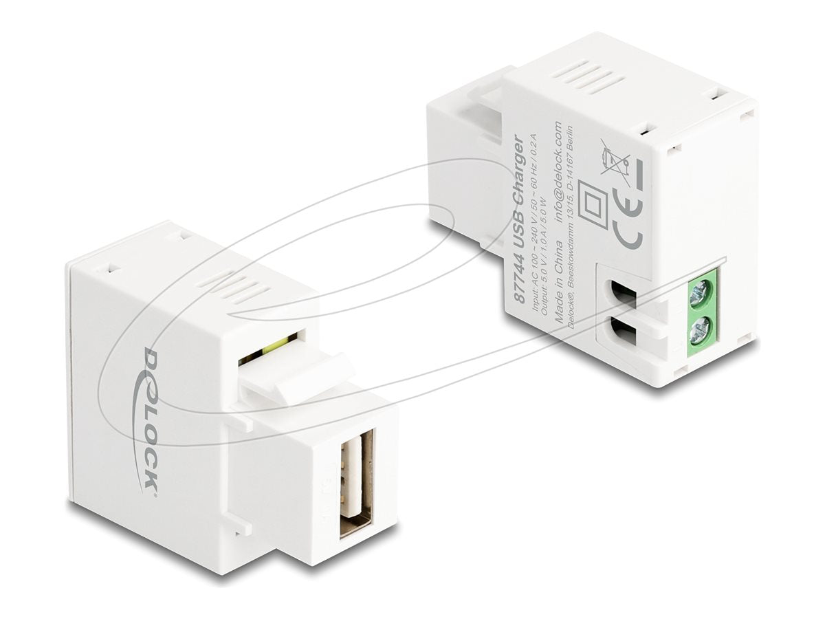 DELOCK Keystone Modul mit USB Typ-A Ladebuchse 5 W - Vorderansicht
