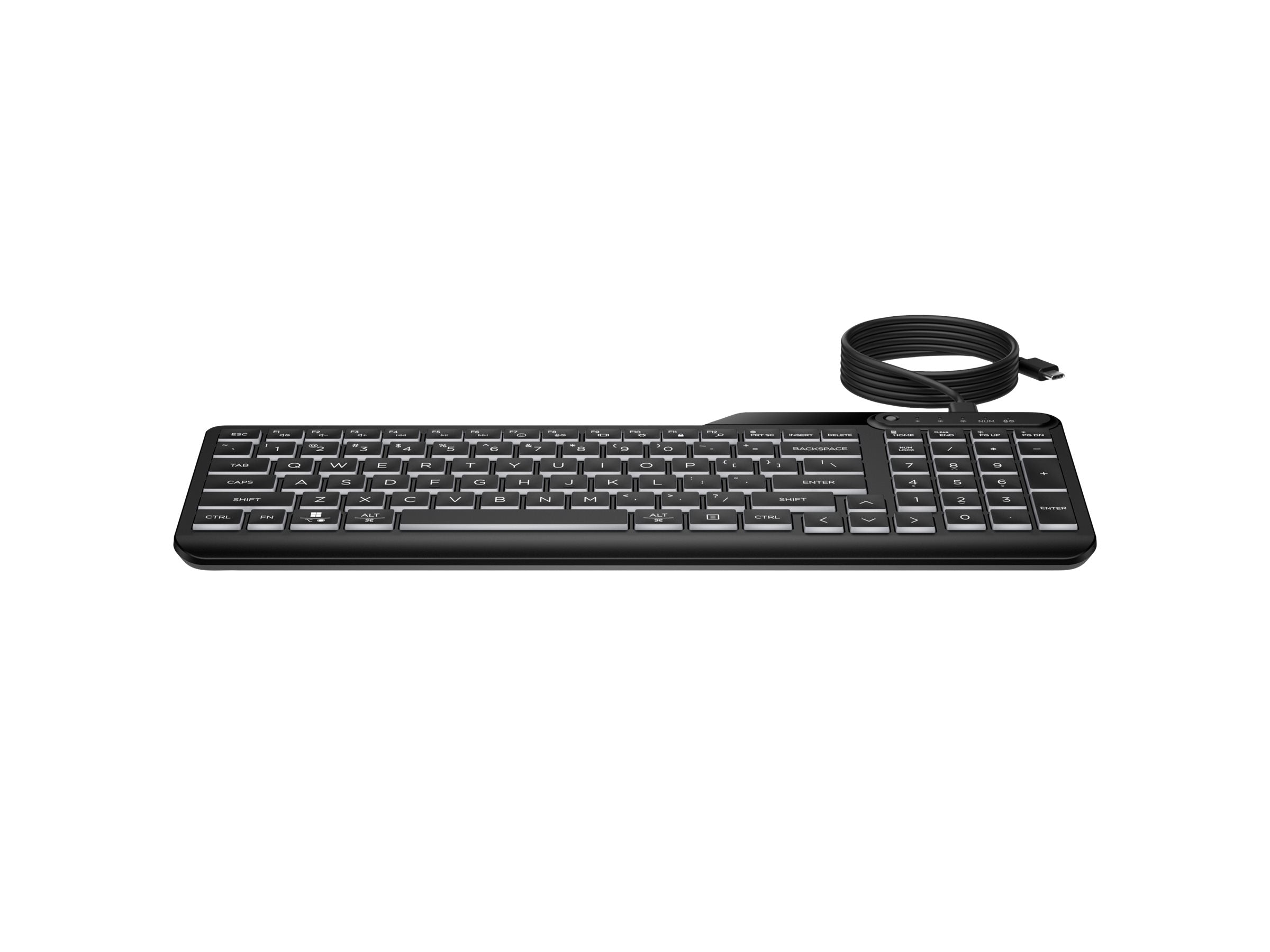 HP 400 Backlit Wired Keyboard Seitenansicht