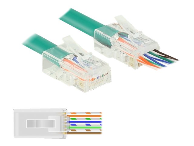 DELOCK RJ45 Crimp+Cut Stecker Cat.6 UTP Vorderansicht