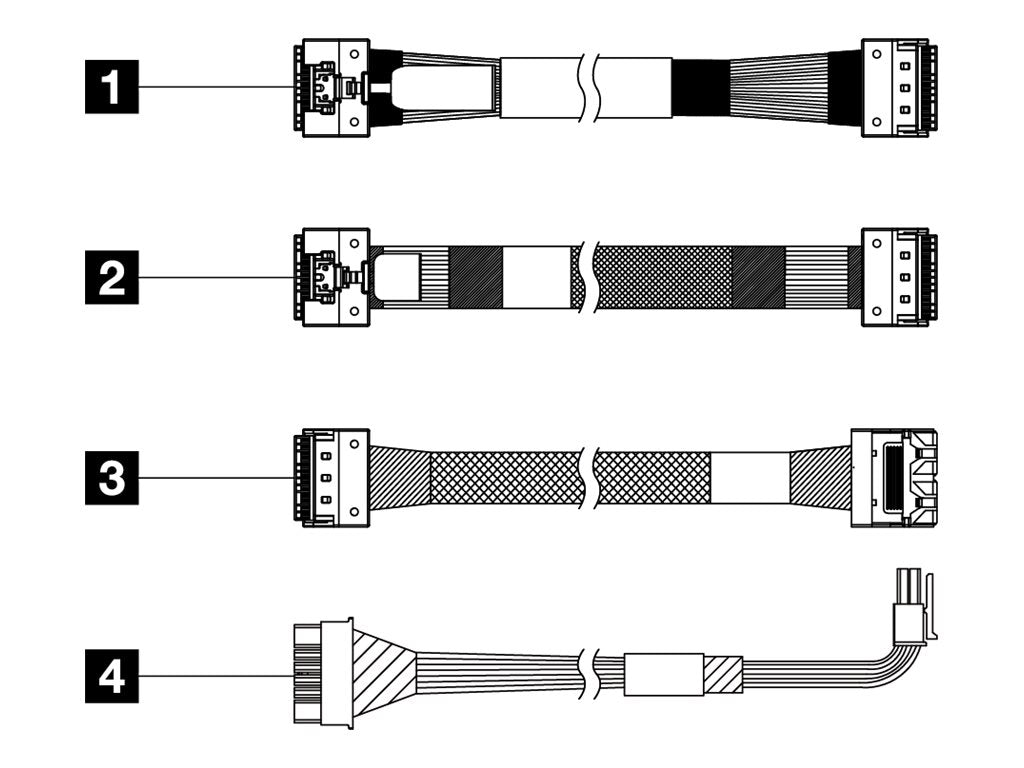 LENOVO ISG ThinkSystem SR650 V3 2,5 Zoll Chassis Front BP3 SAS/SATA Cable Kit - Vorderansicht