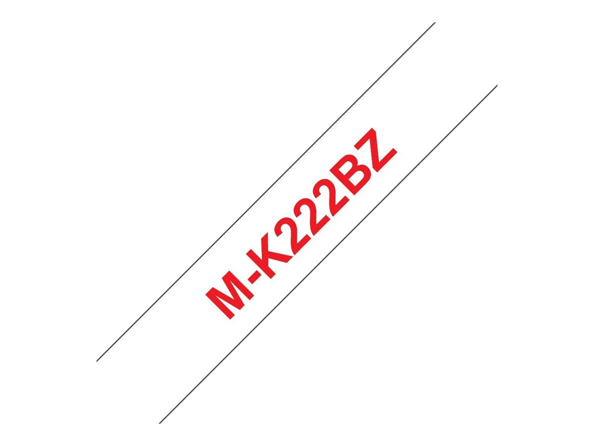 BROTHER P-Touch MK-222 rot auf weiss 9mm Vorderansicht