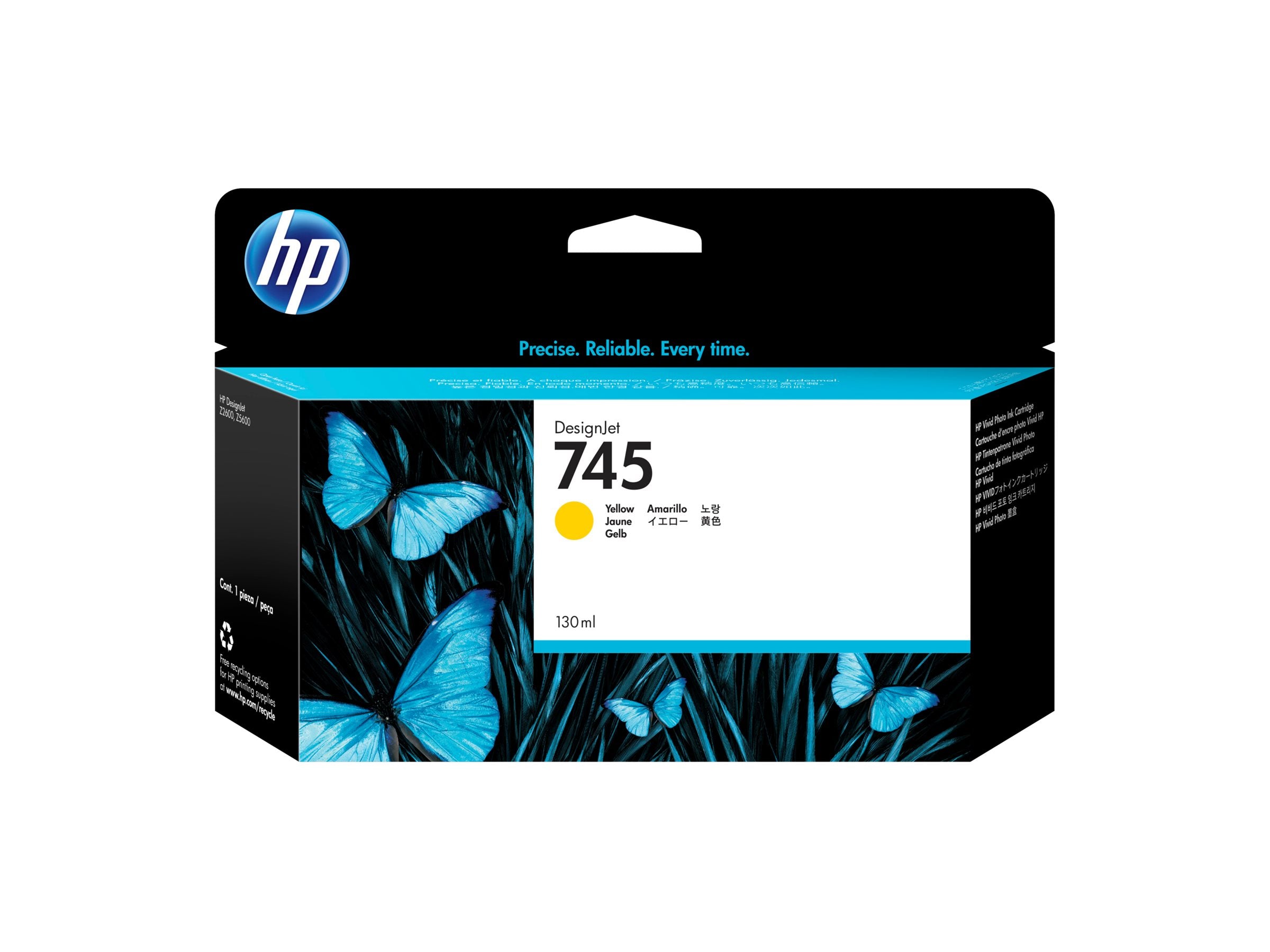 HP 745 Tintenpatrone gelb 130ml Vorderansicht