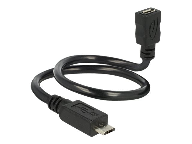 DELOCK Kabel USB 2.0 micro B Stecker > USB 2.0 micro B Buchse OTG ShapeCable 35 cm - Vorderansicht