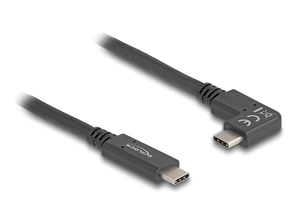 DELOCK USB 10 Gbps Kabel USB Type-C Stecker zu USB Type-C Stecker gewinkelt links / rechts 1m - Vorderansicht