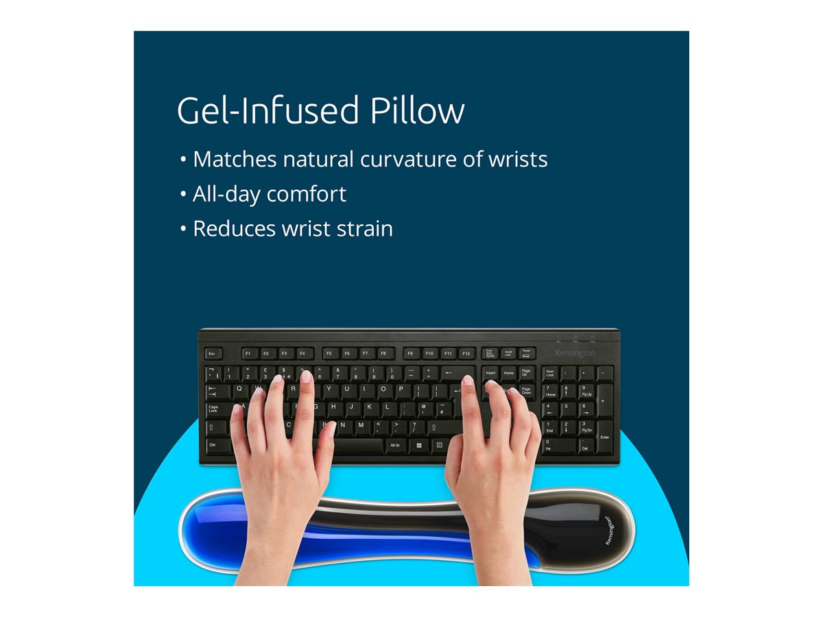 KENSINGTON Slim Duo Gel Handgelenkauflage für Tastatur Blau - Vorderansicht