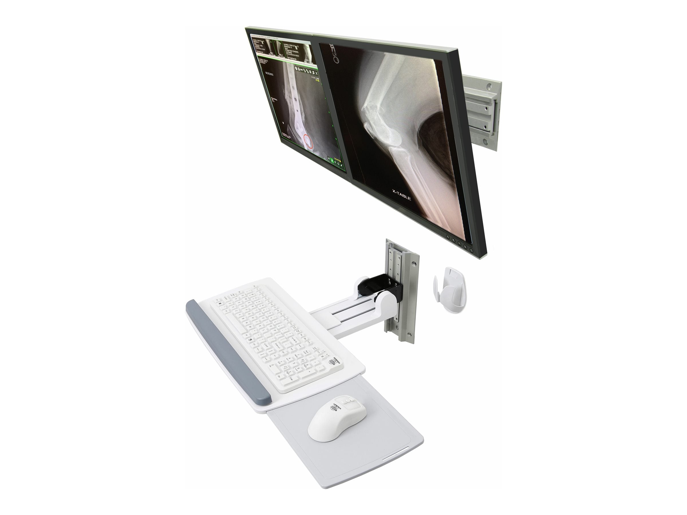 Seitenansicht der ERGOTRON Neo-Flex Wandhalterung Dual