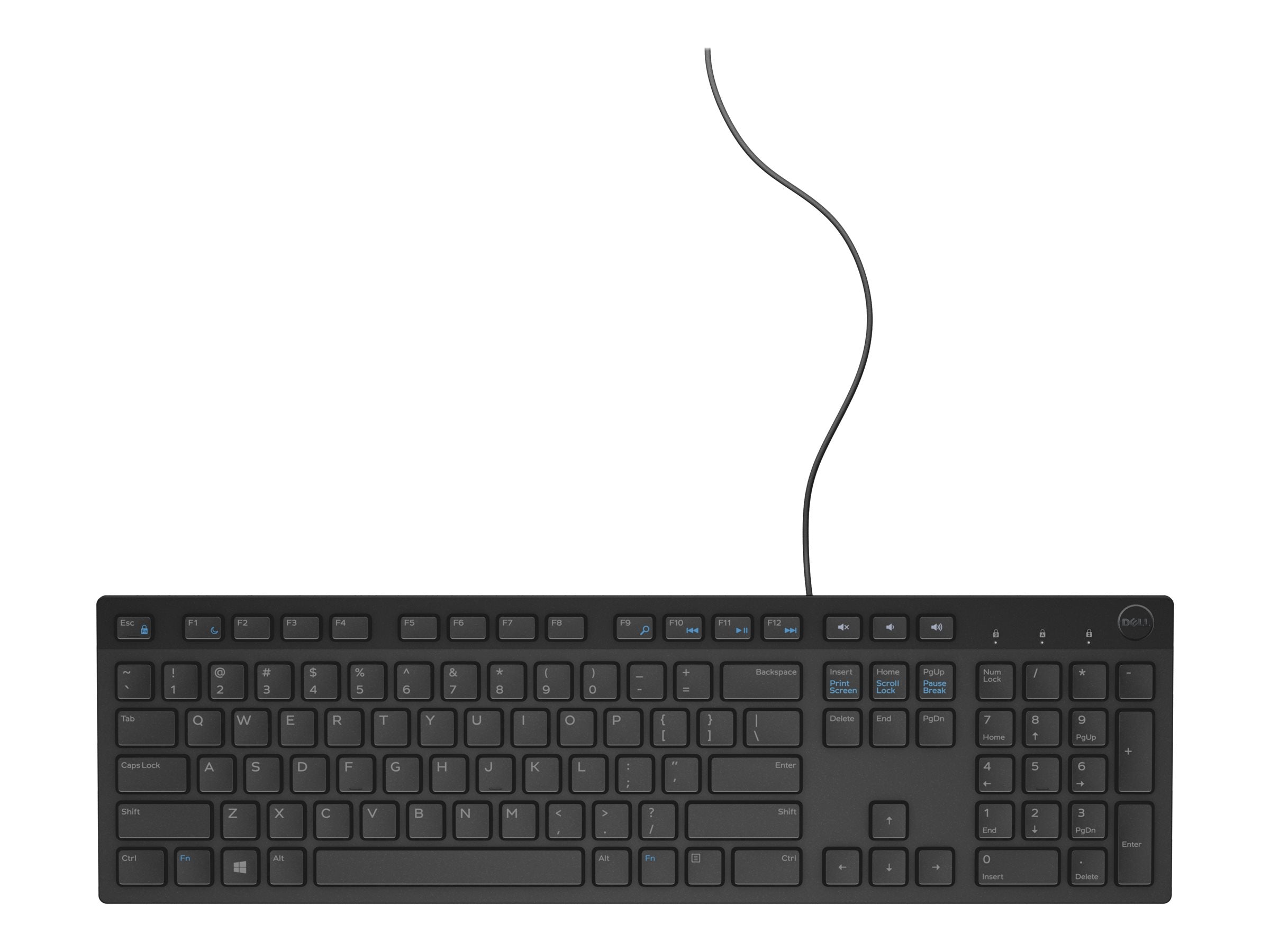 DELL Keyboard US-Euro Qwerty KB216 Quietkey USB Black - Detailansicht der Tasten