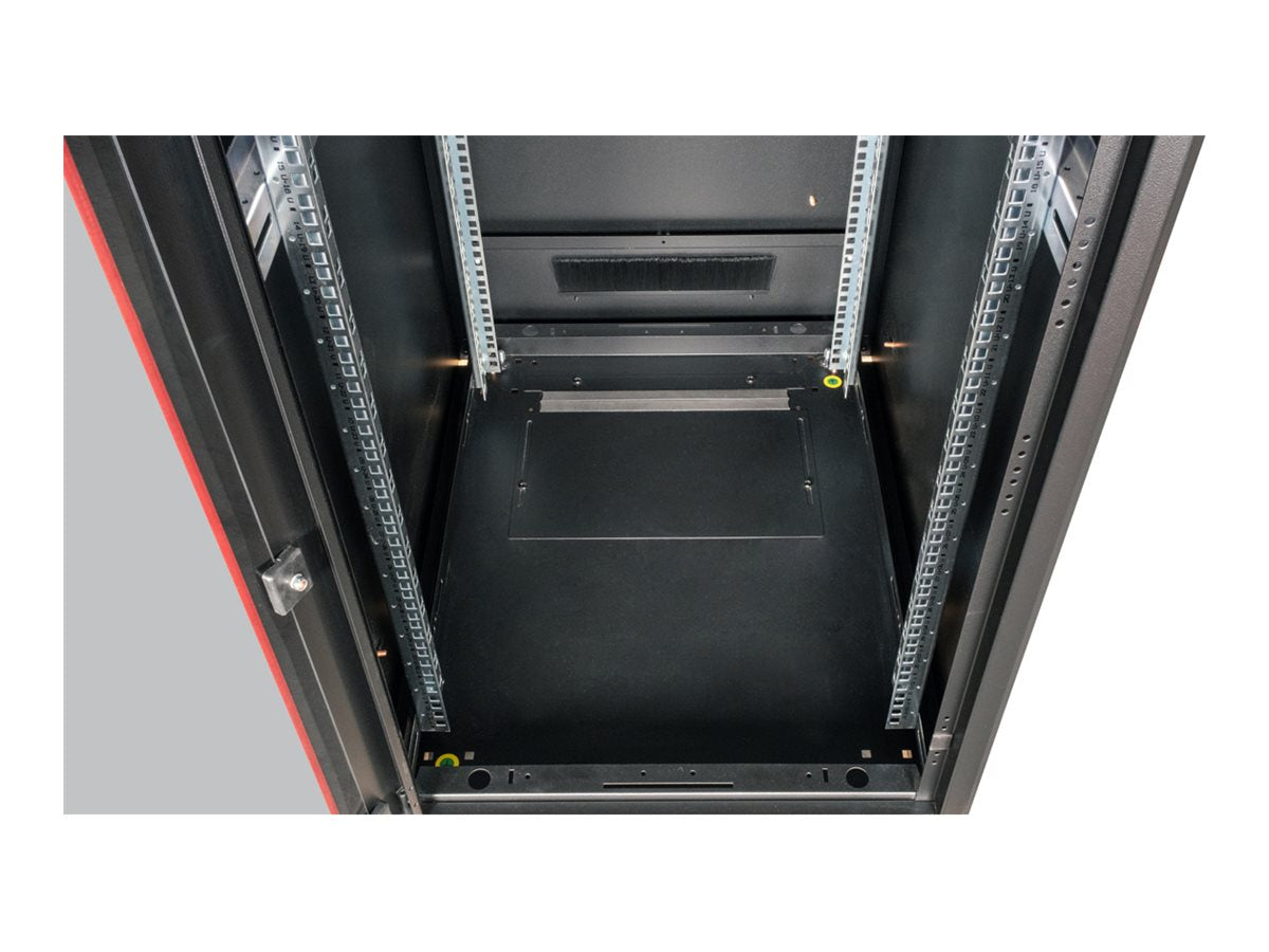 ROLINE Netzwerkschrank Pro 48,26cm 19Zoll 32 HE 600x800 BxT Glastür schwarz - Seitenansicht