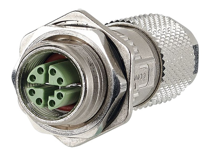 Verpackung der METZ CONNECT M12 Buchse IP67 gerade Flanschgeschirmt X-kodiert Cat. 6A