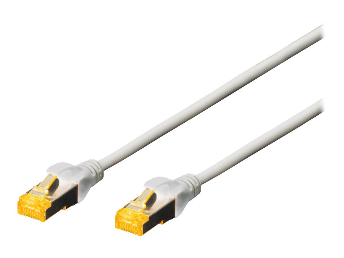 DIGITUS CAT 6A S-FTP Patchkabel Cu LSZH AWG 26/7 0,25 m Grau Vorderansicht