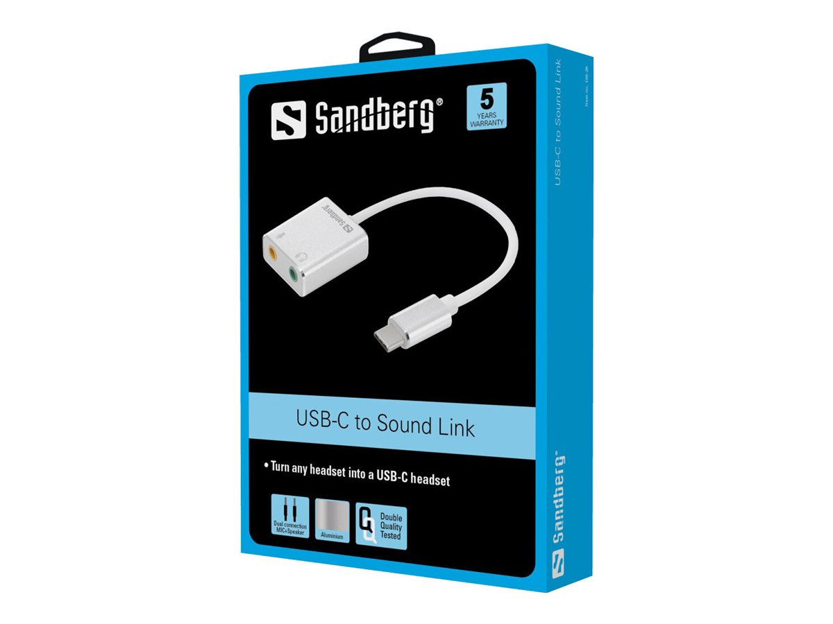 Verpackung der SANDBERG USB-C to Sound Link Soundkarte