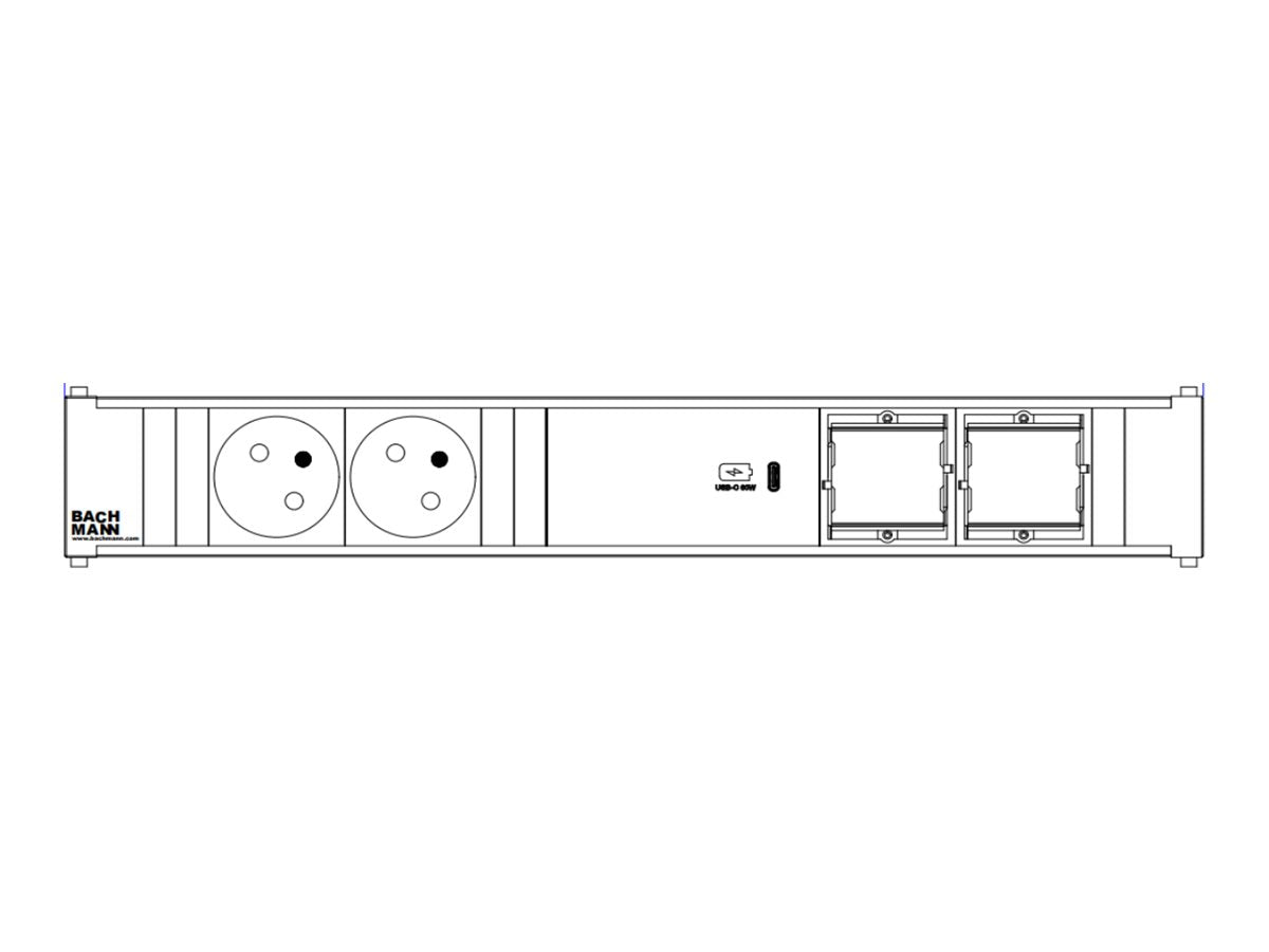 BACHMANN CONI 2xUTE 1xUSB C 60W 2xCM 0,2m GST18 Detailansicht