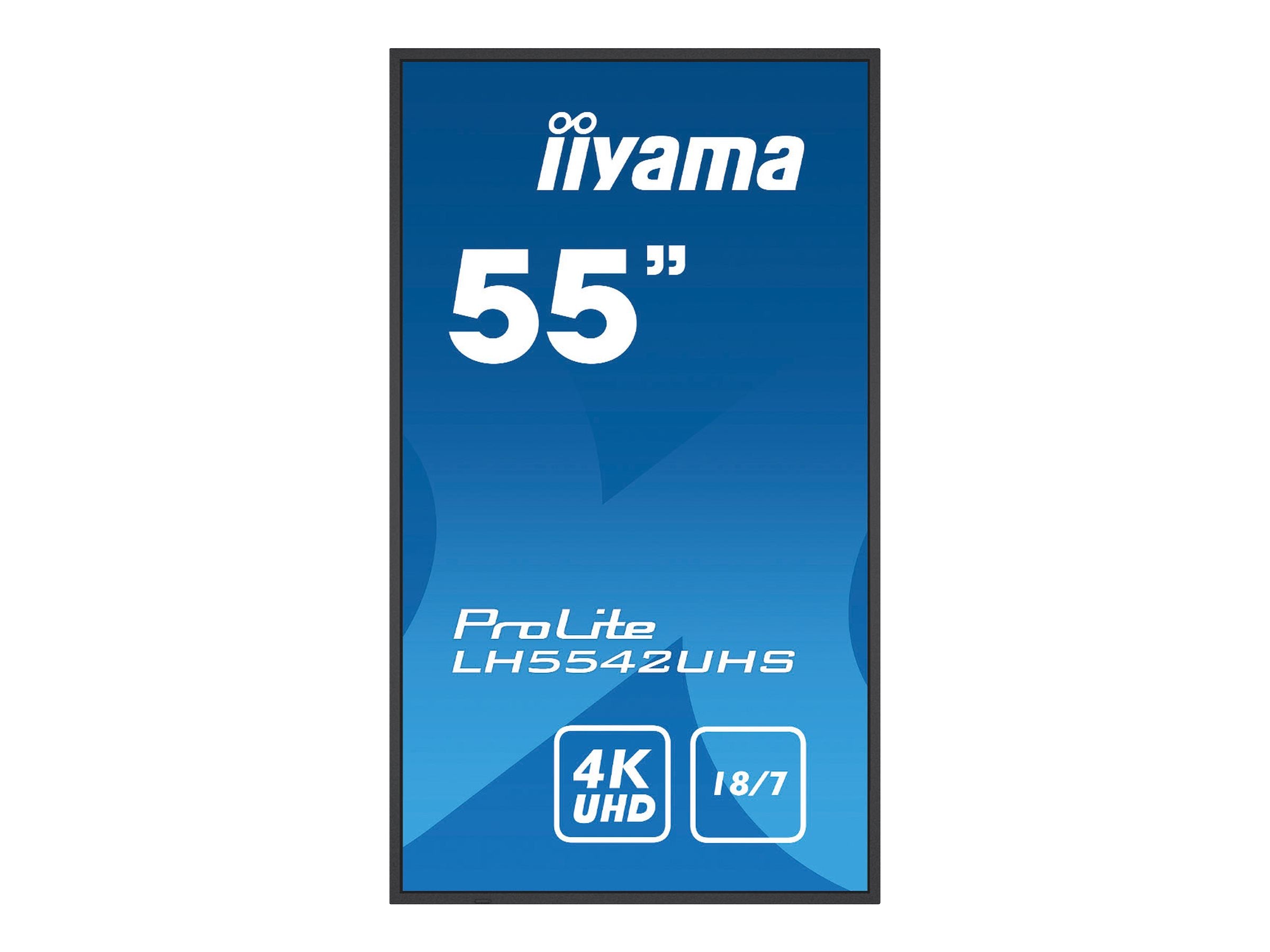 IIYAMA LH5542UHS-B3 55 Zoll UHD IPS 4K Display Vorderansicht