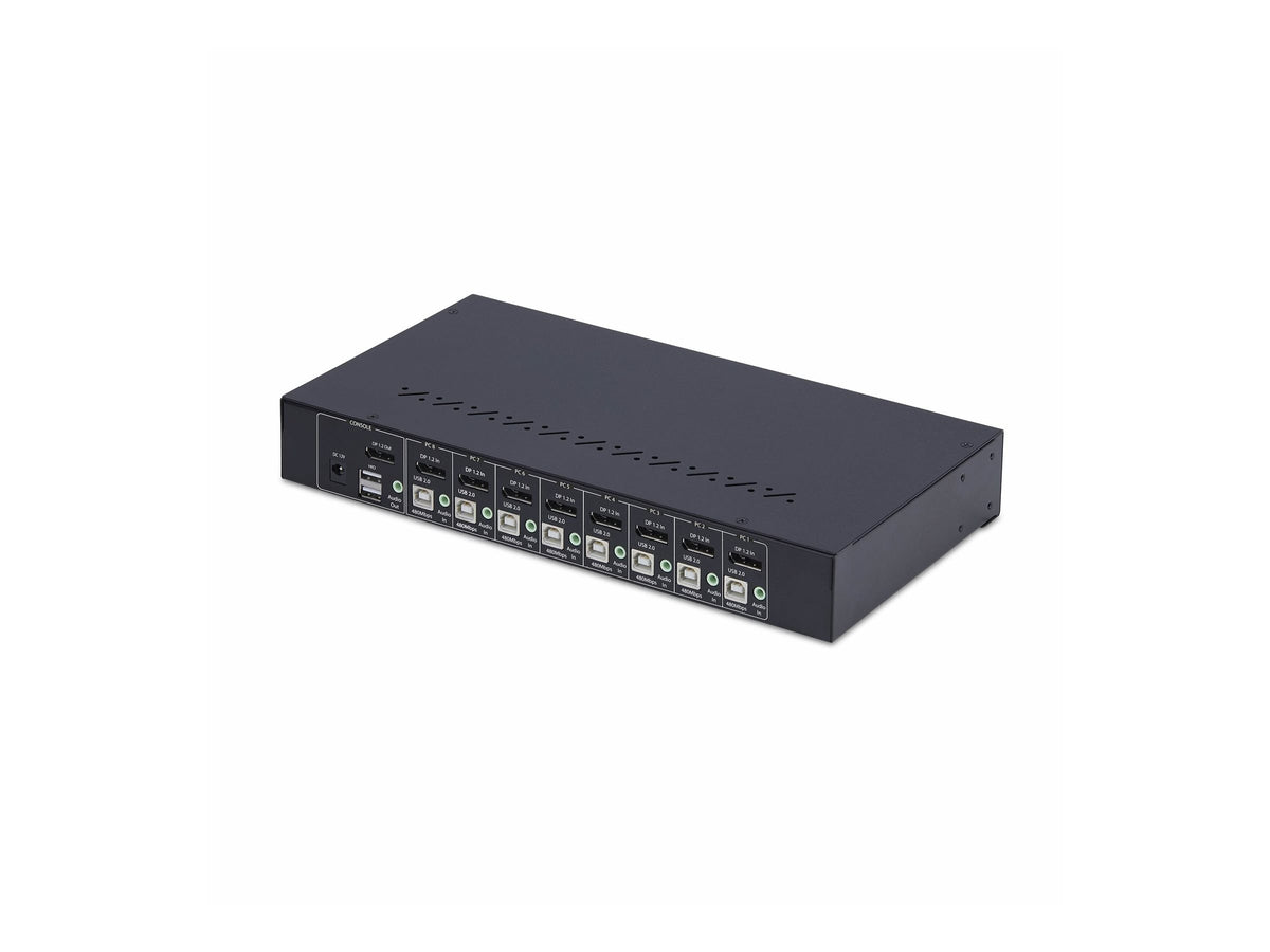 STARTECH.COM 8 Port DisplayPort KVM Switch 1HE Rackmount Satz 4K 60Hz DP 1.2 KVM Umschalter Taste/Hotkey TAA