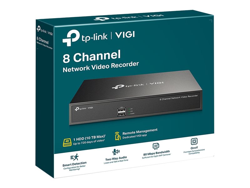 TP-LINK VIGI NVR1008H 8-Channel Netzwerk Videorekorder Detailansicht