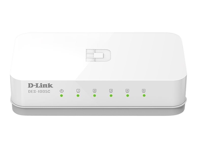 D-LINK DES-1005C 5-Port Fast Ethernet unmanaged Switch - Vorderansicht