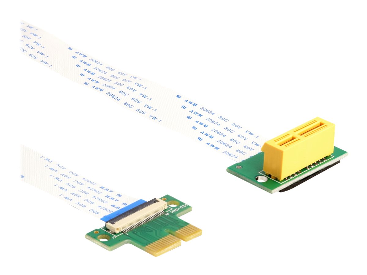 DELOCK Riser Karte PCI Express x1 Stecker zu x1 Slot 90 gewinkelt mit FPC Kabel 30cm - Vorderansicht