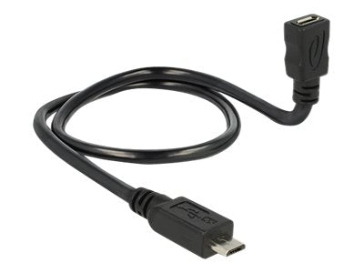 DELOCK Kabel USB 2.0 micro B Stecker > USB 2.0 micro B Buchse OTG ShapeCable 50 cm - Vorderansicht