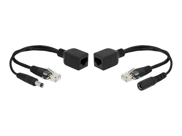 DELOCK Passives PoE Adapter Set RJ45 DC 5,5x2,5mm Vorderansicht