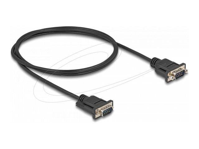 DELOCK Seriell Kabel RS-232 D-Sub9 Stecker zu Stecker 1m - Vorderansicht