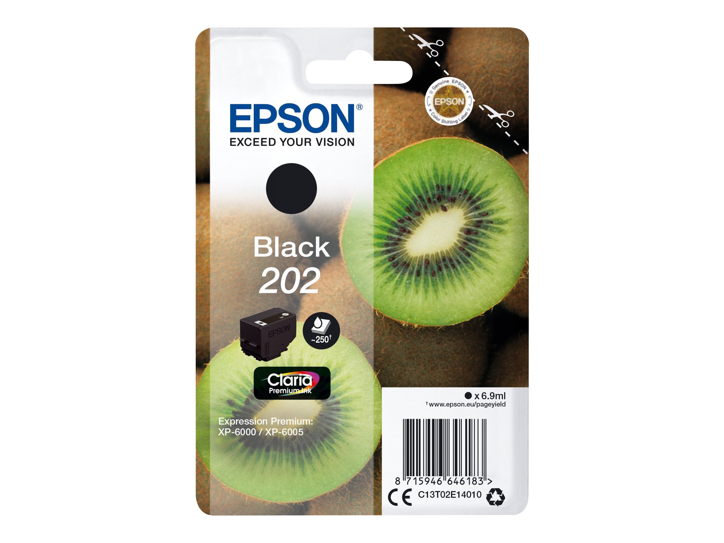 EPSON 4LB Singlepack Black 202 Kiwi Clara Premium Ink - Vorderansicht