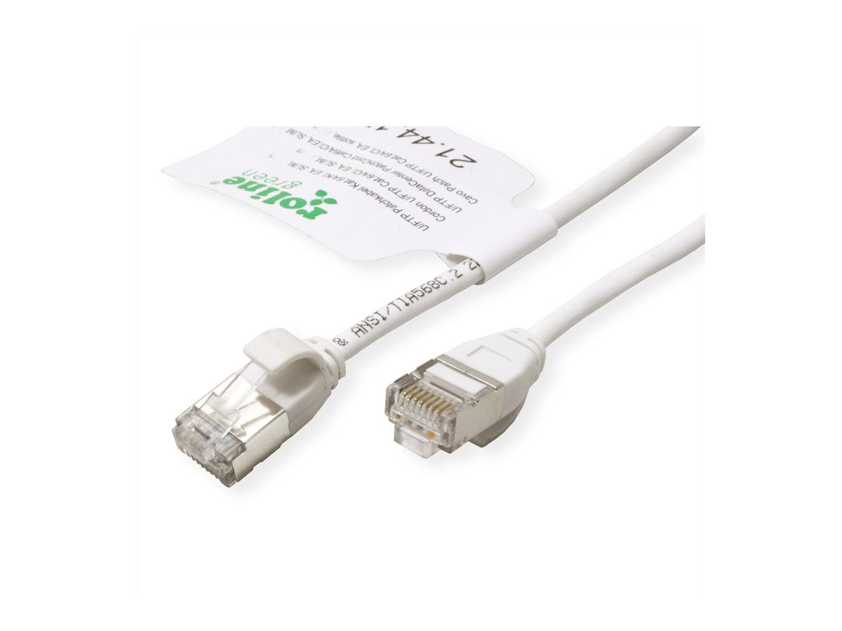 ROLINE GREEN U/FTP Patchkabel Kat.6A Class EA LSOH slim weiss 3m - Anschlussansicht