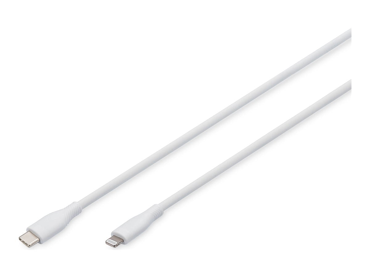 DIGITUS USB Silicone charging cable USB-C - Lightning 1m USB 2.0 60W white