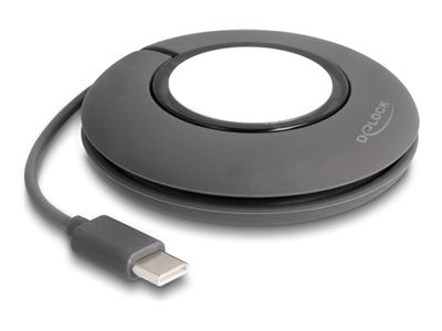 DELOCK USB Type-C Aufrollladekabel für Apple Watch 1m grau magnetisch - Vorderansicht