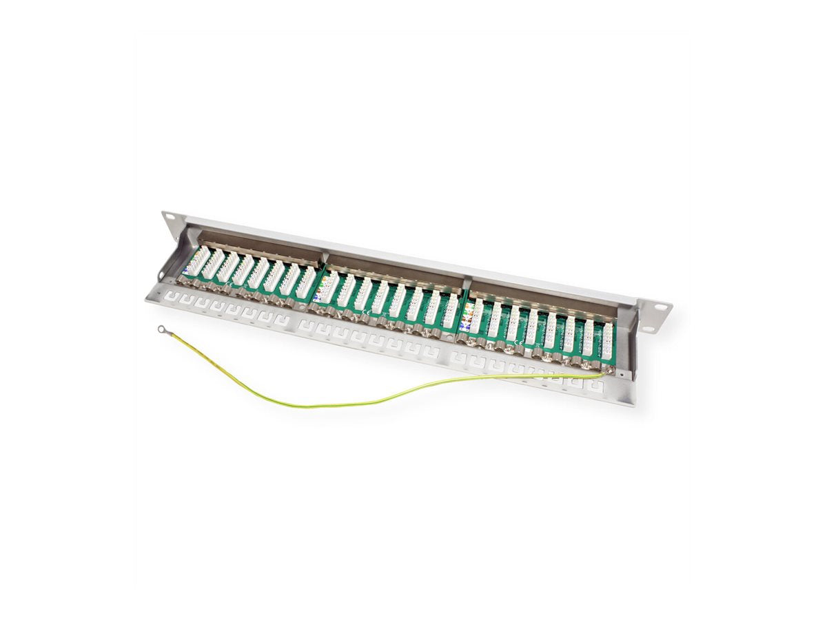 VALUE Kat.6A Class EA 19 Patchpanel 24 P geschirmt grau - Vorderansicht