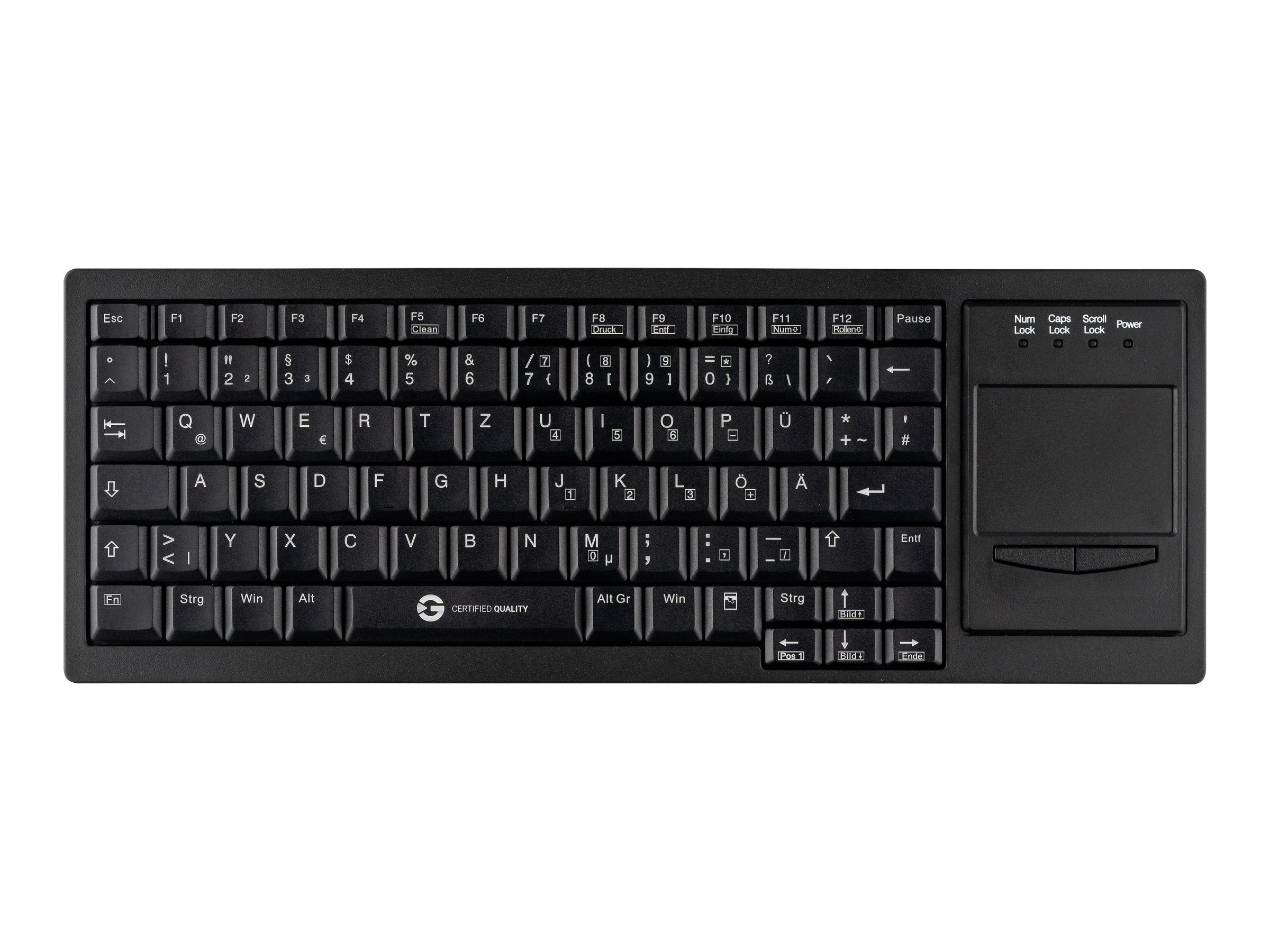 GETT Cleantype Xtra Touch Tastatur mit Touchpad USB Farbe schwarz Layout DE