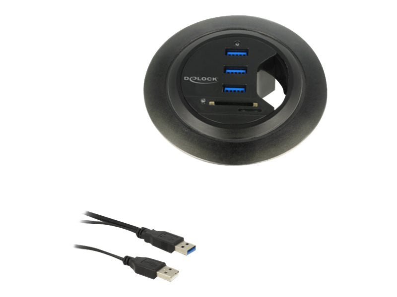 DELOCK Tisch-Hub 3 Port USB 3.0 - Vorderansicht