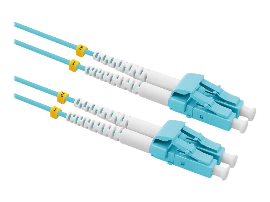 VALUE LWL-Kabel 50/125um OM3 LC/LC Low-Loss-Stecker turkis 0,5m - Vorderansicht