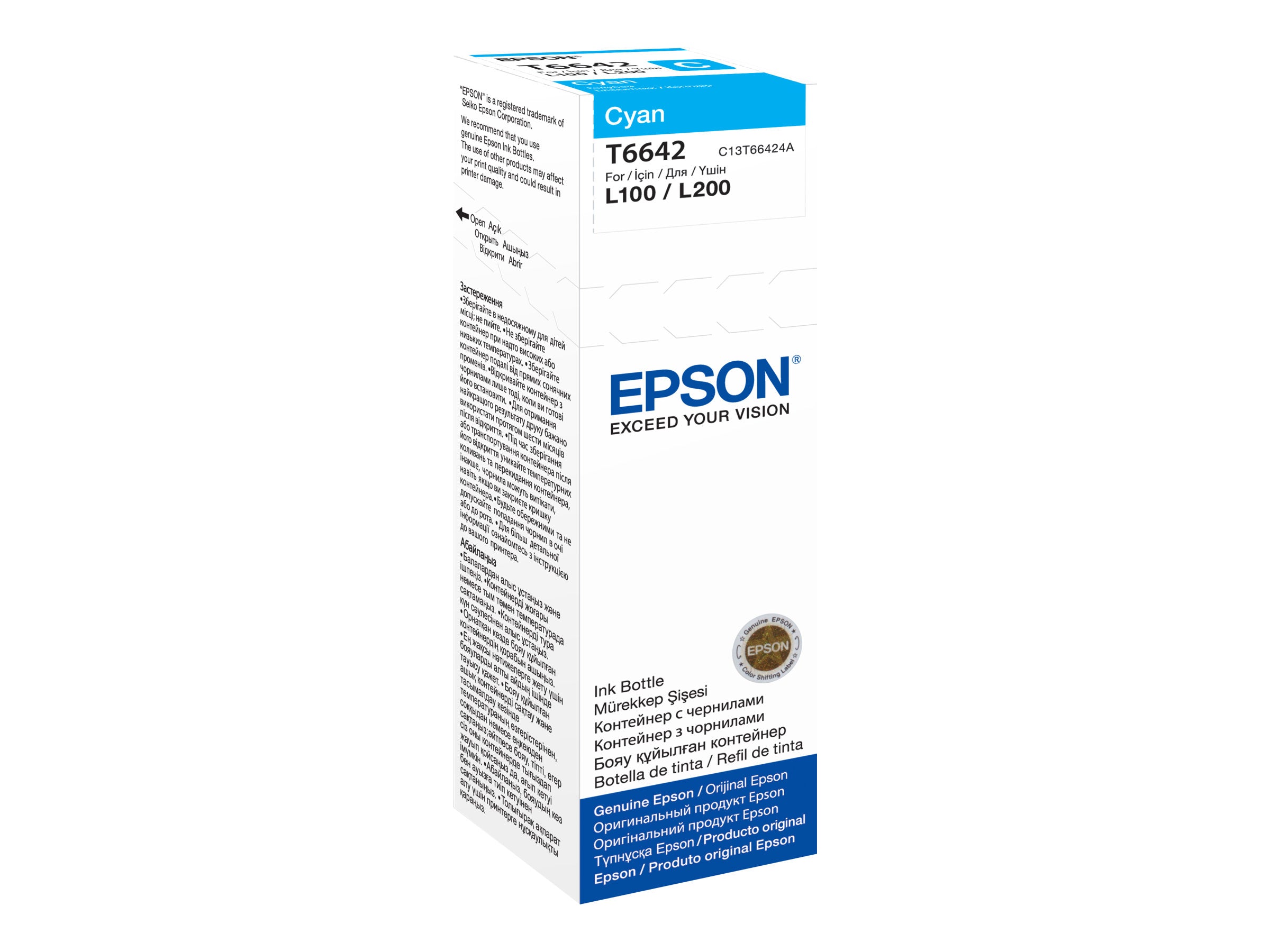 EPSON T6642 Nachfülltinte Cyan 70ml Verpackung