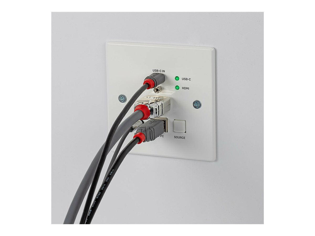 LINDY 150m HDMI & TypeC HDBT UK WallPlate KVM Extender Detailansicht