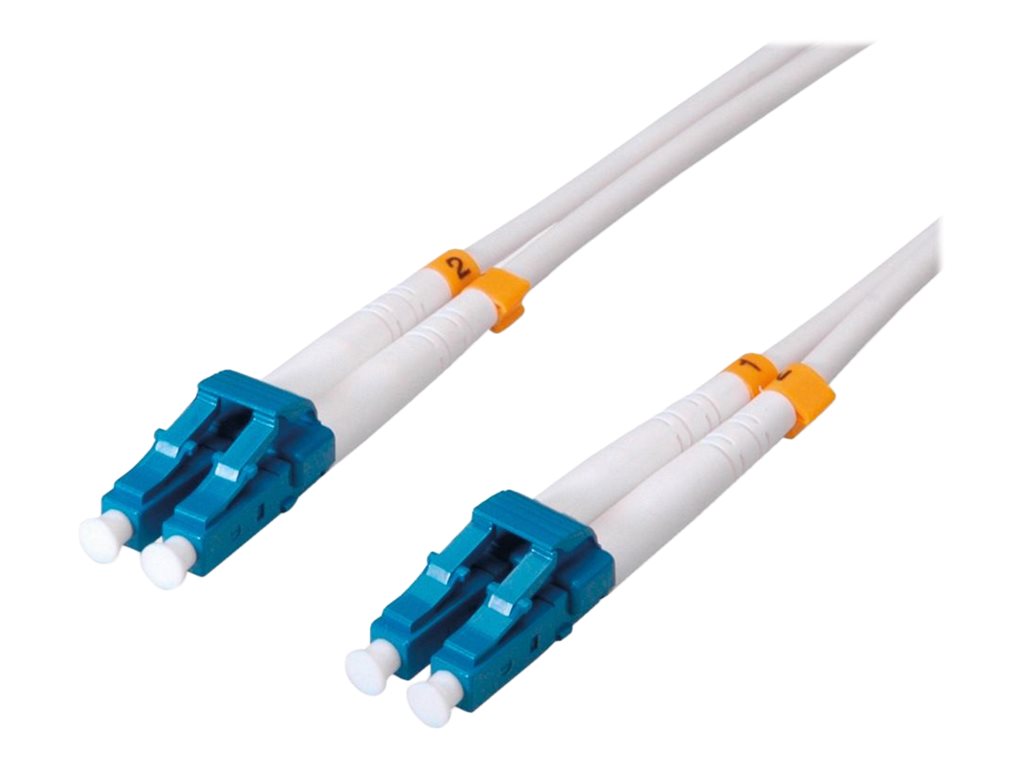 ROLINE LWL-Kabel Duplex 9/125um OS2 LC/LC stahlarmiert LSOH weiss 7m - Vorderansicht