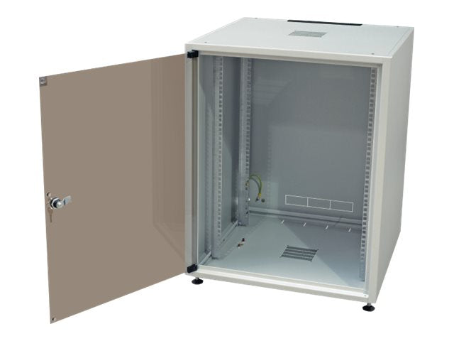 EFB 19Zoll Netzwerkschrank OFFICE SERIE 15HE 600X600 RAL7035 Grau - Vorderansicht