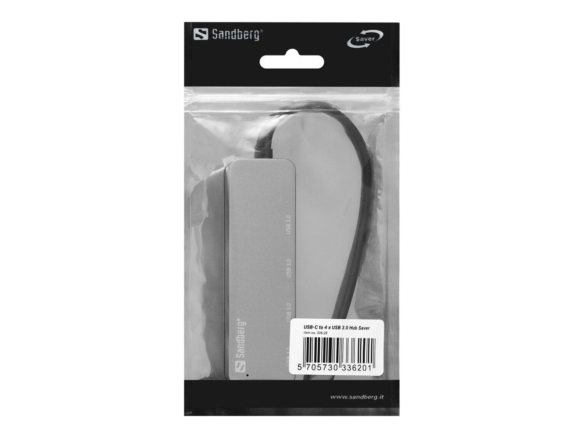 SANDBERG USB-C to 4 x USB 3.0 Hub SAVER Detailansicht