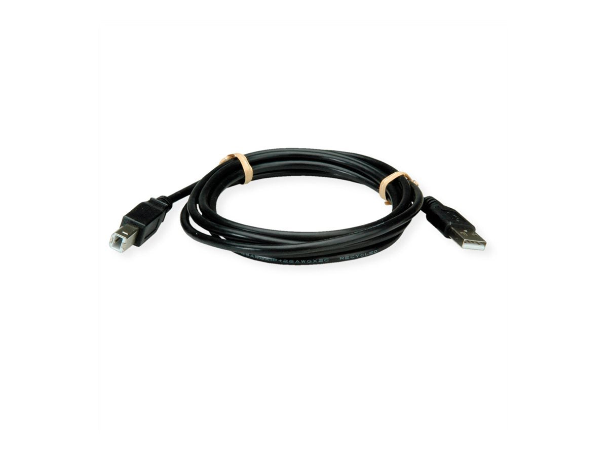 ROLINE RM USB 2.0 Kabel Typ A-B schwarz 0,8m Detailansicht