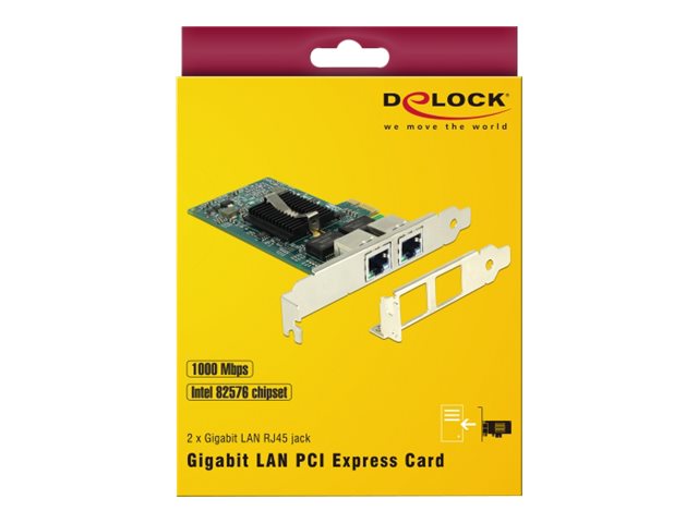 DELOCK PCI Express Karte 2 x Gigabit LAN Verpackung