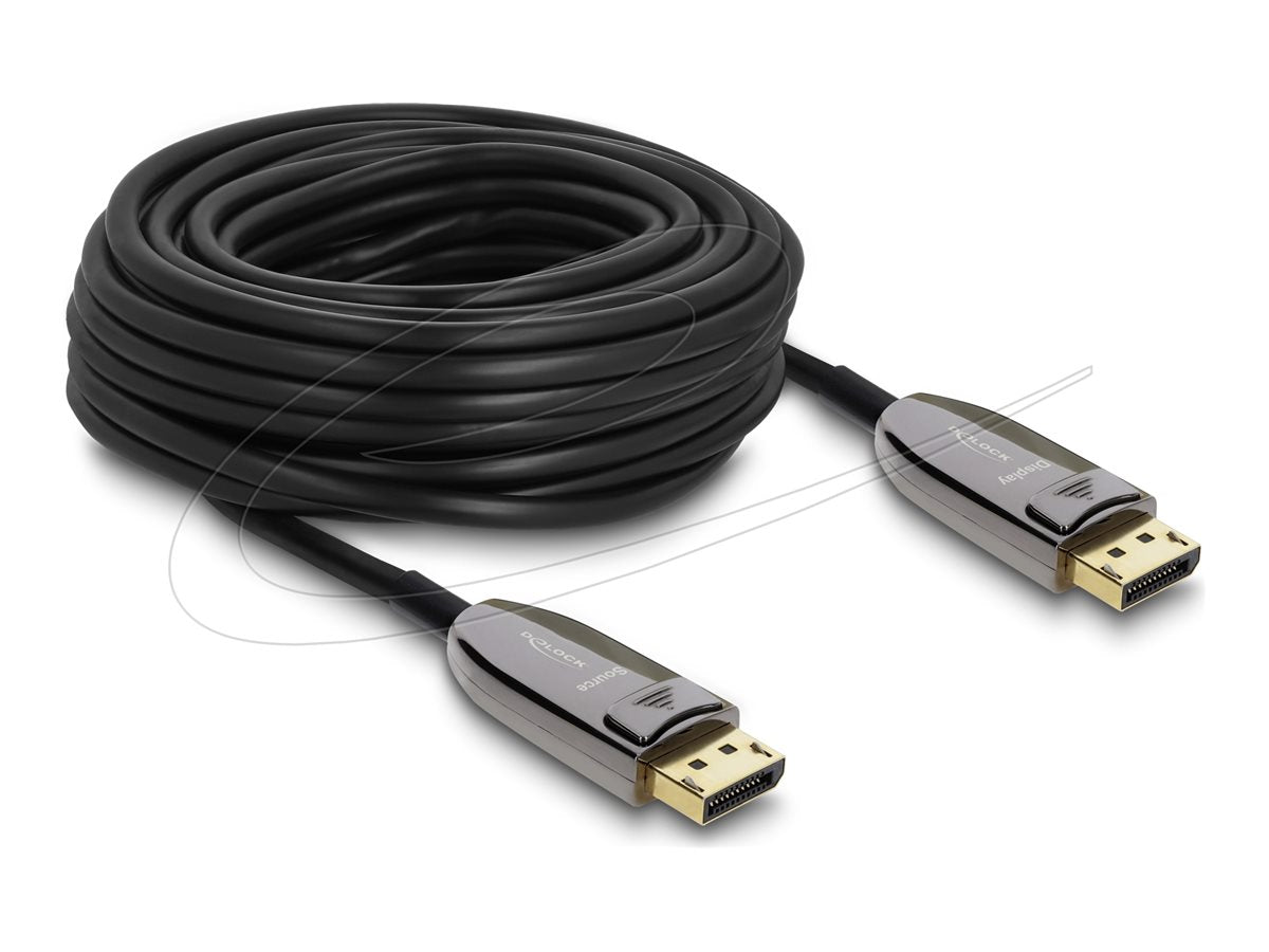 DELOCK Aktives Optisches Kabel DisplayPort 2.1 8K 60 Hz 40 Gbps 20m - Vorderansicht