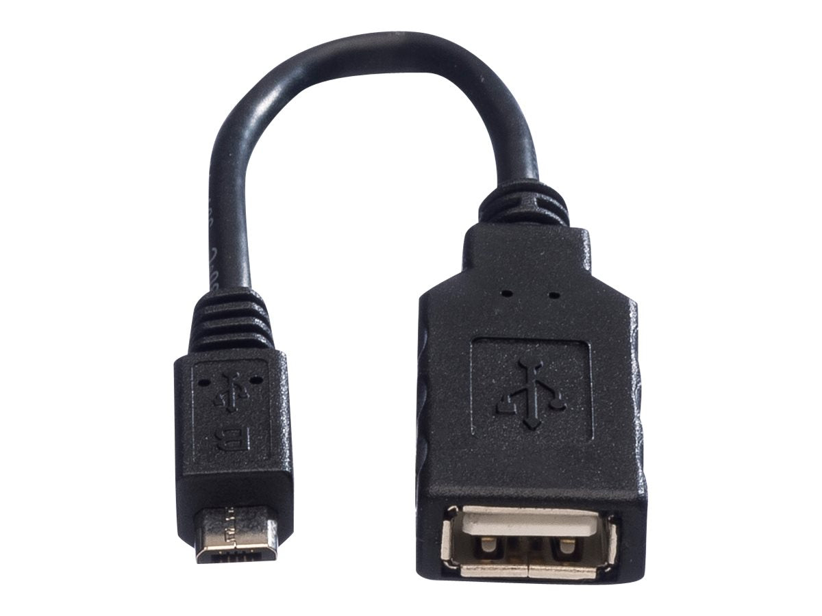 ROLINE USB 2.0 Kabel USB 2.0 Typ Micro B - Typ A BU OTG 0,15m Vorderansicht
