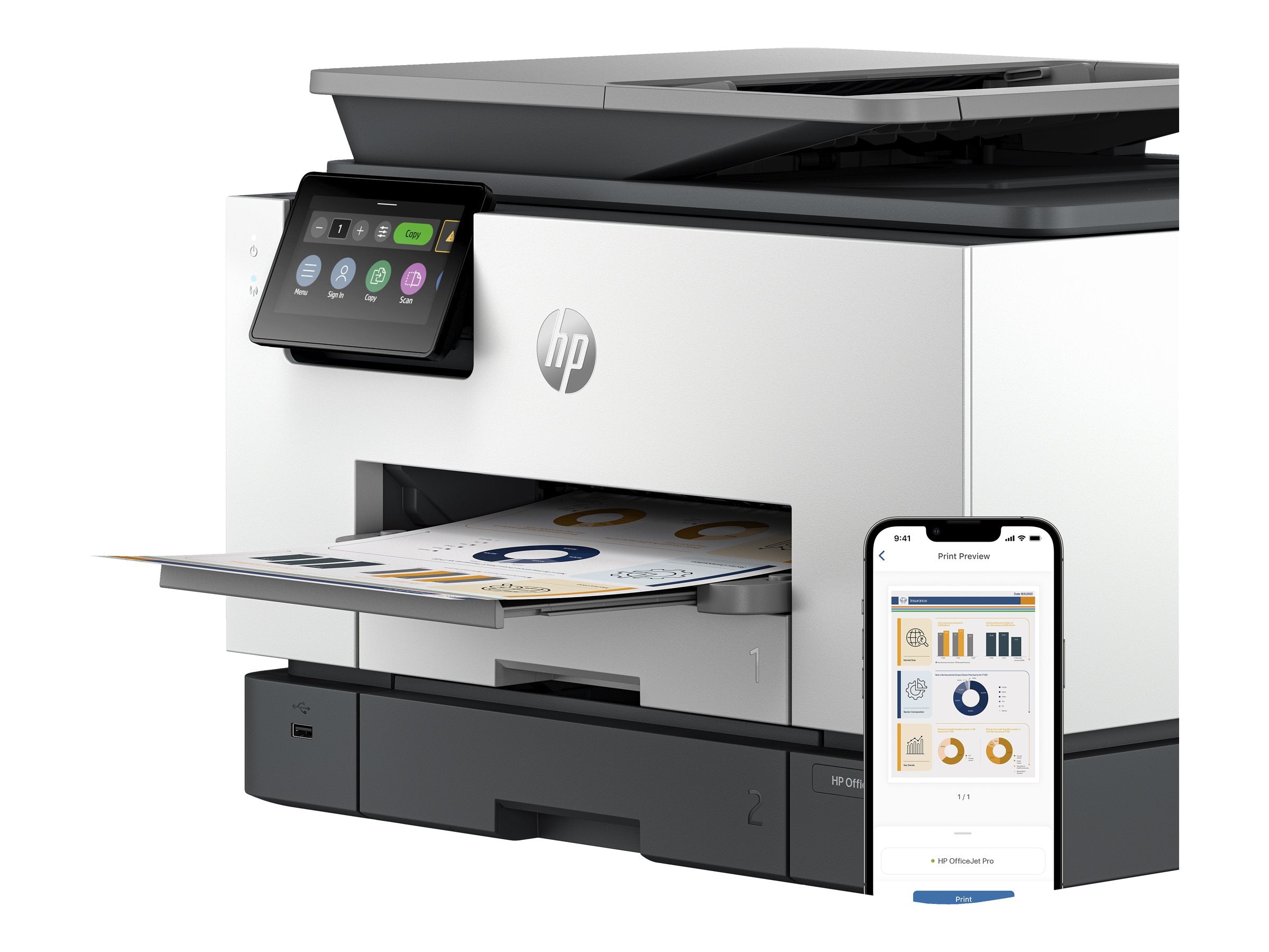 HP Officejet Pro 9130b All-in-One MFP Vorderansicht