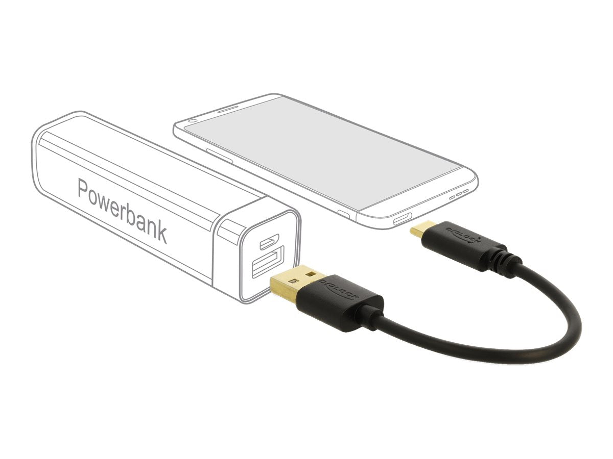 DELOCK USB Ladekabel Typ-A zu USB Type-C 15cm