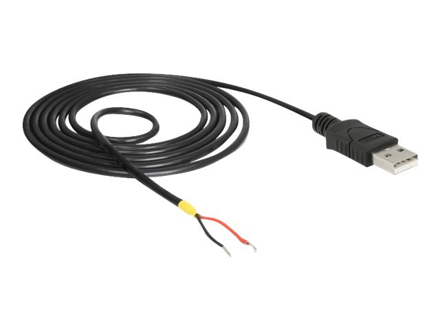 DELOCK Kabel USB 2.0 Typ-A Stecker 2 x offene Kabelenden Strom 1,5m Vorderansicht