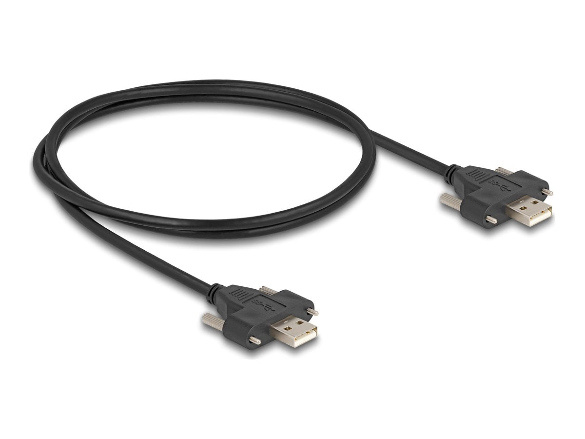 DELOCK USB 2.0 Kabel Typ-A Stecker zu Stecker 1m schwarz - Vorderansicht